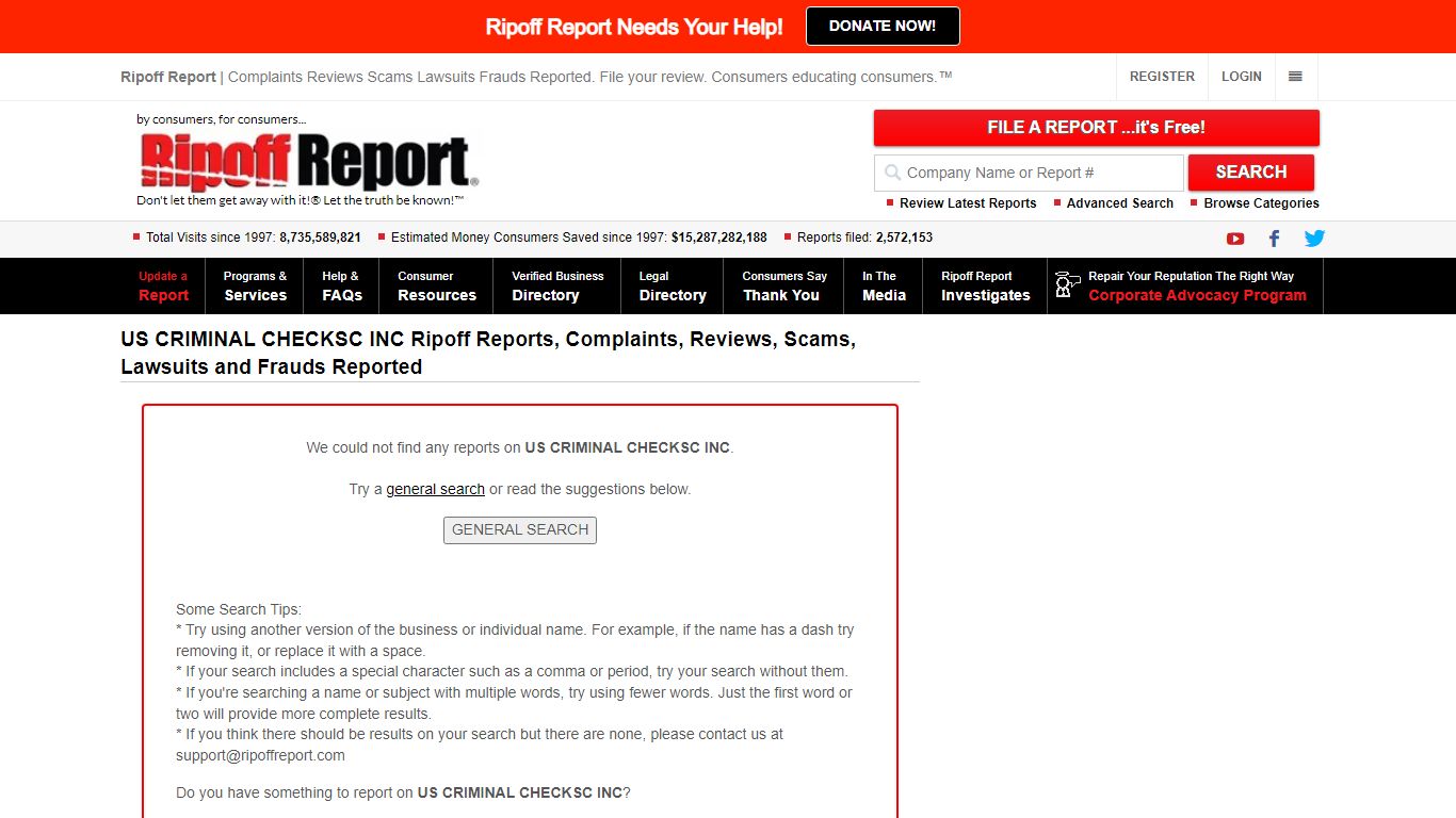 Ripoff Report | US CRIMINAL CHECKS, INC complaints, reviews, scams ...